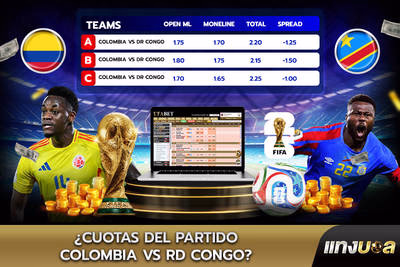 ¿Cuotas del partido Colombia vs RD Congo?