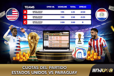 Cuotas del partido Estados Unidos vs Paraguay