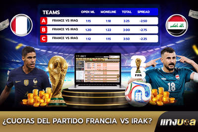 ¿Cuotas del partido Francia vs Irak?