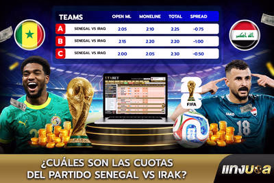 ¿Cuáles son las cuotas del partido Senegal vs Irak?