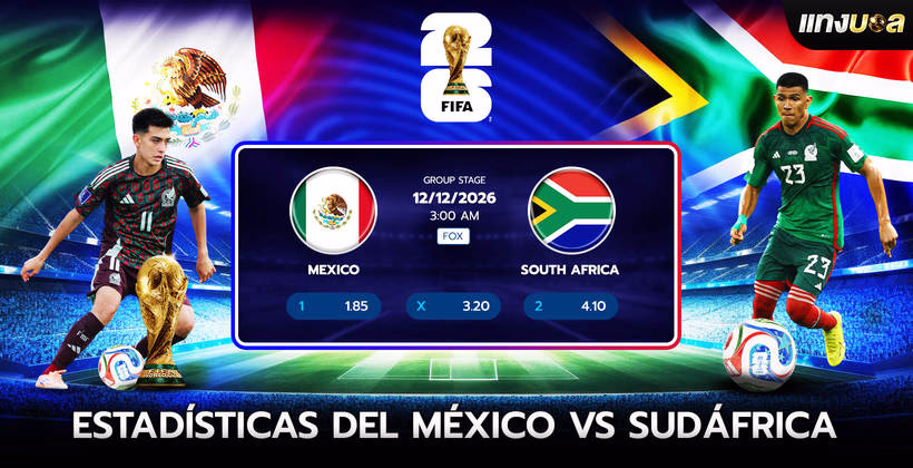 Estadísticas del México vs Sudáfrica